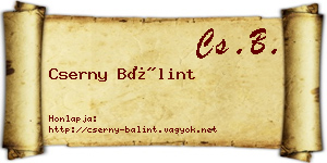 Cserny Bálint névjegykártya