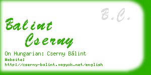 balint cserny business card