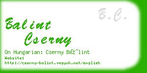 balint cserny business card